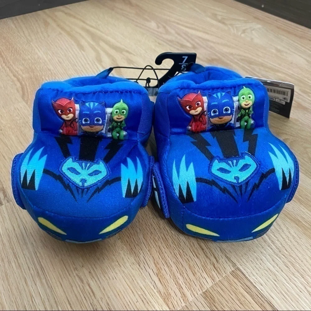 PJ Masks Slipper Cars NWT 7/8 Kids Boys Slip On Blue Nickelodeon
